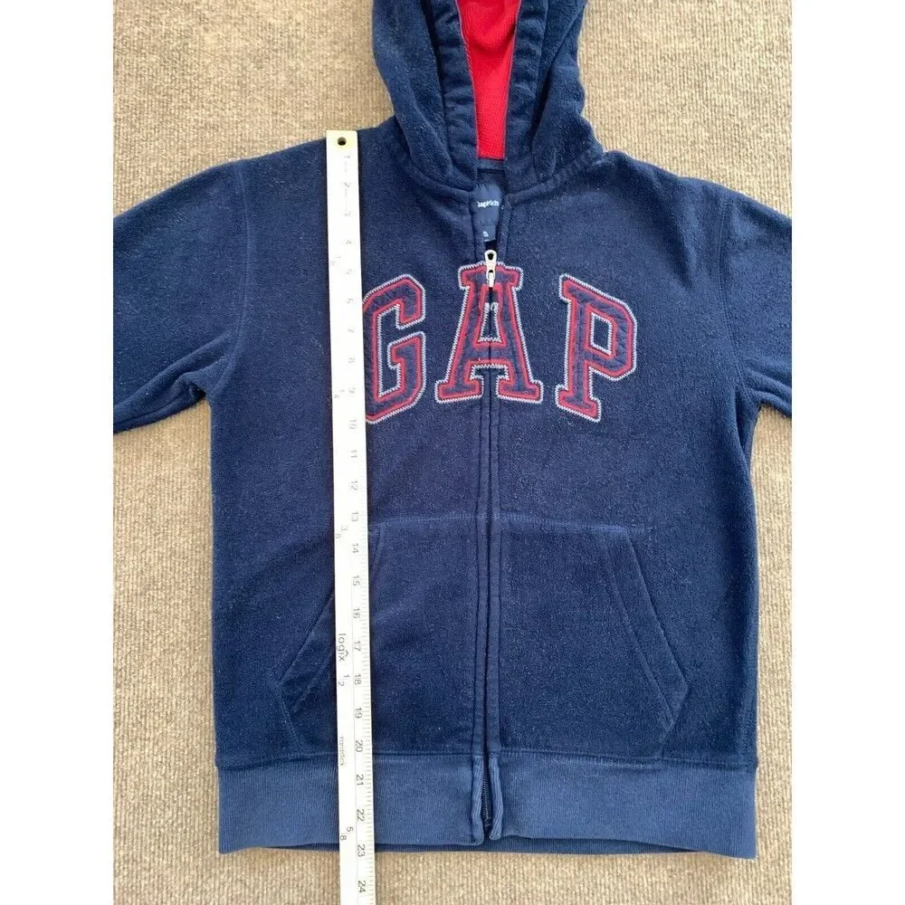 Vintage Gap Kids Fleece Hoodie Size XL Full Zip Classic Spell Out Long Sleeve